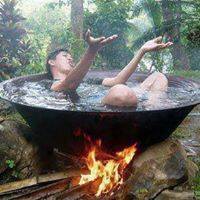  Image hilarante  un bon bain chaud , photo blague
              