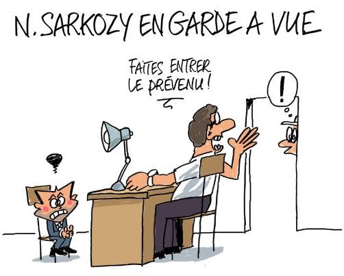  Image curieuse  Sarkozy en garde à vue 
              
